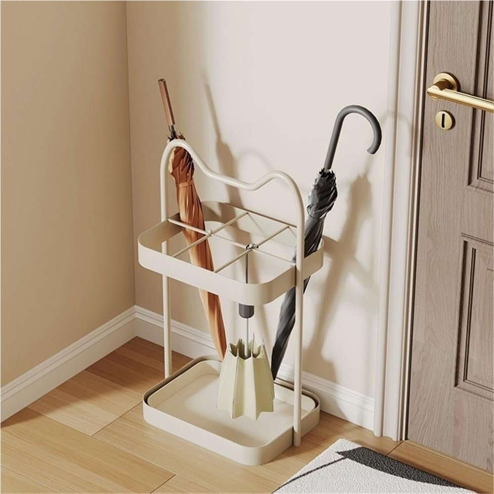 AXFCBDF Creative Umbrella Holder, Floor-Standing Umbrella Stand, Entrance Umbrella Drain Rack, Suitable for Corridors, Halls, Dormitories(Beige)