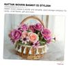 MAGICLULU Flower Girl Rattan Basket Elegant Woven Petal Storage for Weddings Outdoor Events Versatile Decorative Container for Flowers Treats Stylish Design view 3