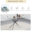 5 Piece Glass Dining Table Set,Modern Silver Kitchen Table and Chairs Set for 4 with Glass Tabletop Metal Legs and 4 Velvet Dining Chairs for Kitchen Room Small Spaces view 4