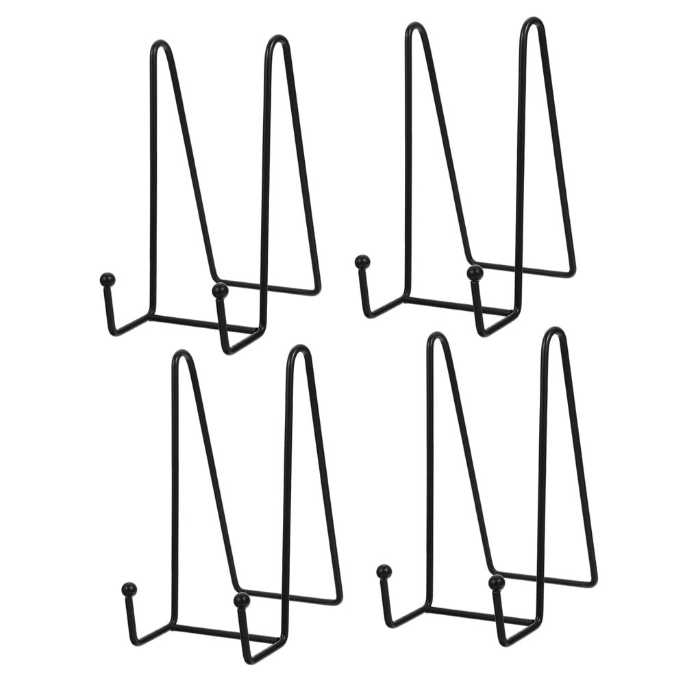 GRIRIW 4 Pack Iron Easel Stand for Picture Frames, Black