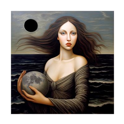 Trademark Fine Art Canvas Wall Art - Sasha 'Stealing the Moon' Wall Art for Living Room, Bedroom, or Office Dcor