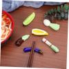 ABOOFAN 6pcs Japanese Chopstick Rests Holders Ceramic Vegetable Chopstick Stand Kitchen Decor Table Spoon Holder Adorable Organizer view 4