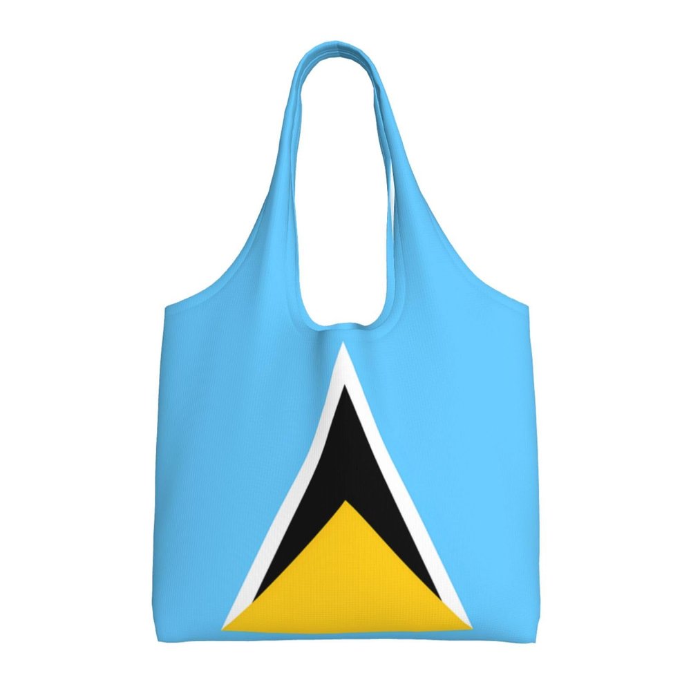 Zzyyds Flag Of Saint Lucia Printed Canvas Bag, Large Capacity, Can Be Carried By Hand Or Across The Body, Suitable For Daily Shopping