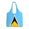 Zzyyds Flag Of Saint Lucia Printed Canvas Bag, Large Capacity, Can Be Carried By Hand Or Across The Body, Suitable For Daily Shopping view 1