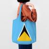 Zzyyds Flag Of Saint Lucia Printed Canvas Bag, Large Capacity, Can Be Carried By Hand Or Across The Body, Suitable For Daily Shopping view 2