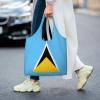 Zzyyds Flag Of Saint Lucia Printed Canvas Bag, Large Capacity, Can Be Carried By Hand Or Across The Body, Suitable For Daily Shopping view 3