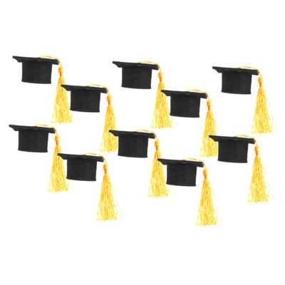 OFFSCH 10pcs Mini Graduation Cap Bottle Toppers Tassels Fun Wine Bottle Decorations for Graduation Parties Charming and Eye-catching Caps for Celebrations