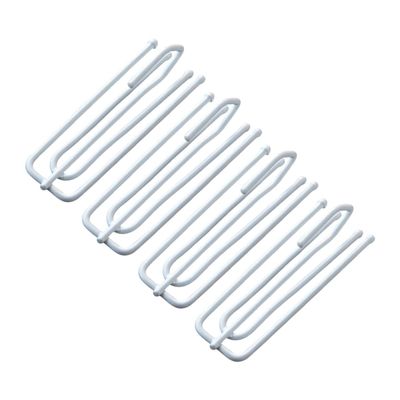 8Pcs Stainless Steel Curtain Hooks, Four Fork Design for Drapery