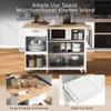 Kitchen Island with Foldable Counter Top, Storage Cart Slide-Out Shelf, Towel Rack and Drawer, Rolling On Wheels, for Kitchen, Living Room, Dining Room view 3