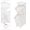 2-Tier Rolling Laundry Cart with Wheels, Stackable Vertical Laundry Sorter & Organizer for Bathroom, Bedroom, and Laundry Room (2-Tier) view 4