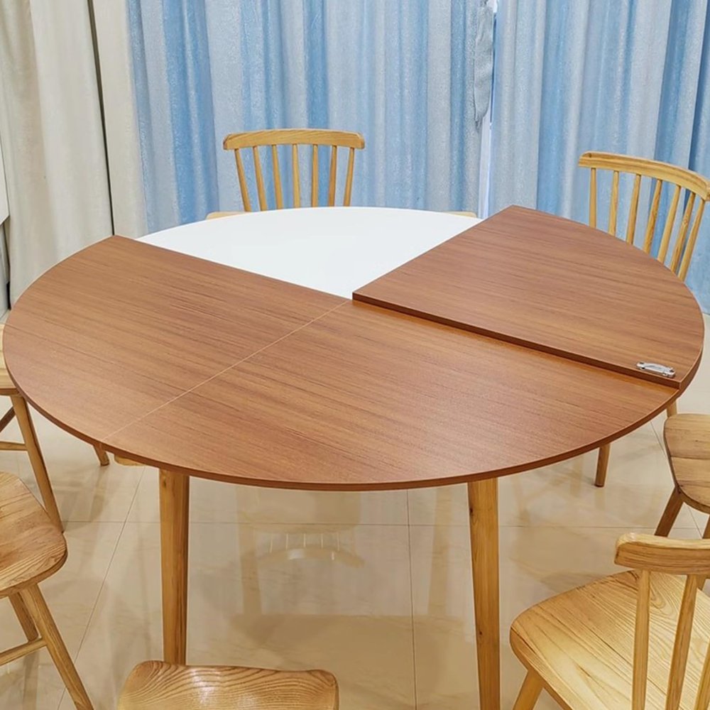 47 to 79 Inch Diameter Round Folding Table Top, Home Storable Wood Table Tops Only, Kitchen Patio Dining Table with Metal Hardware(120 cm (47 inch))
