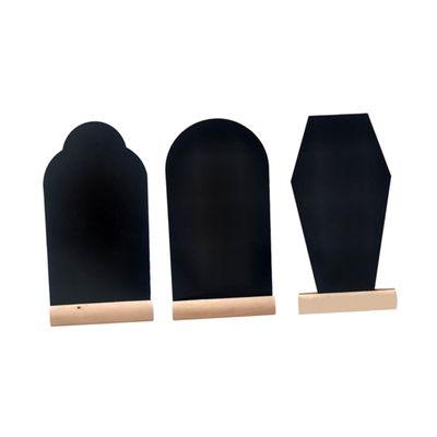 Homoyoyo 3pcs Reusable Wooden Blackboard Message Boards Easter Desktop Decor for Home Events Double-Sided Design for Messages and Drawings Rustic Style