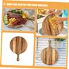 OUNONA Round Board Multi-purpose Serving Charcuterie Steak Pizza Bread Plate Comfortable Handle Easy to Clean view 3