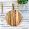 OUNONA Round Board Multi-purpose Serving Charcuterie Steak Pizza Bread Plate Comfortable Handle Easy to Clean view 4
