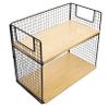 Happyyami Desktop Storage Shelf Metal Frame Wood Shelf for Kitchen Countertop Cup Organizer for Easy Access Stylish and Design for Home Bathroom Use view 1