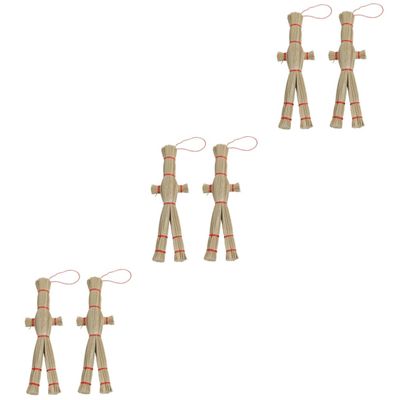 Toddmomy 10pcs Halloween Scarecrow Decor Grass Material Ornament Scarecrow Pendant for Party Haunted House
