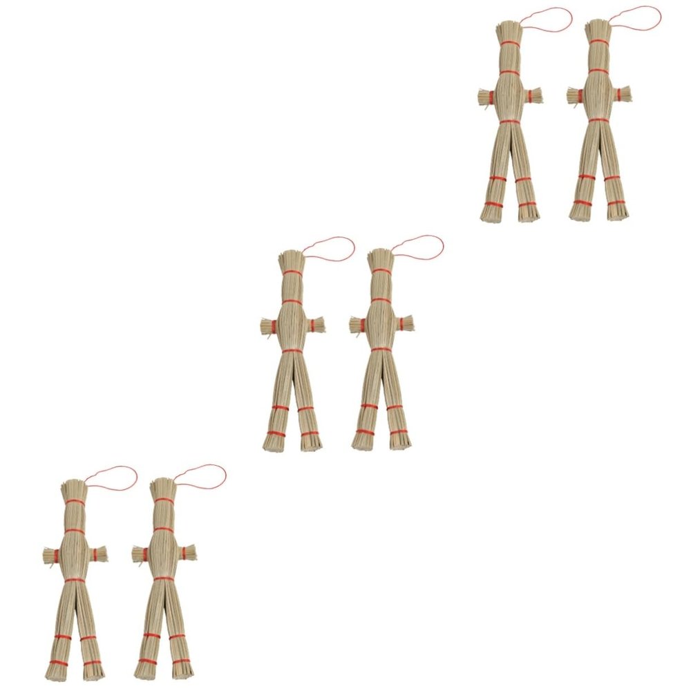 Toddmomy 10pcs Halloween Scarecrow Decor Grass Material Ornament Scarecrow Pendant for Party Haunted House