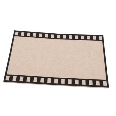 Kisangel Vintage Film Strip Memo Board Multifunctional Bulletin Frame for Home Office Decorative Felt Photo Display Stylish Cork Background Decor Camel