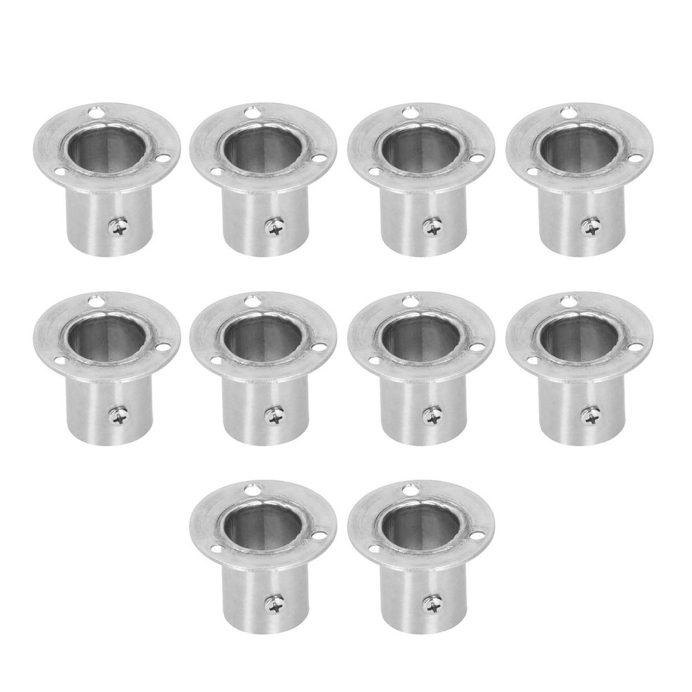 Stainless Steel Closet Rod Tube Bracket Holder, Thick Flange for Bed Wardrobe Cupboard, Closet Rod Socket, Simple Installation Method, Exquisite Workmanship (19 high leg flange) (25 high leg flange)