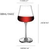 WANGYANN Hand Blown Lead-Free Crystal Red Wine Glasses Long Stem, Perfect for Wedding or Special Occasions(Set of 4) view 2