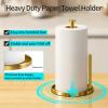 Paper Towel Holder Countertop, Standing Paper Roll Holder with Anti Slip Weighted Base, Stainless Steel Freestanding Paper Towel Holder for Kitchen, Gold view 3