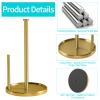 Paper Towel Holder Countertop, Standing Paper Roll Holder with Anti Slip Weighted Base, Stainless Steel Freestanding Paper Towel Holder for Kitchen, Gold view 4