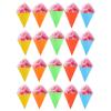 20pcs Reusable Snow Cone Cups, 4.1x3.1 Inch Plastic Shaved Ice Cream Cups for Nostalgia & Cuisinart Snow Cone Maker Machines Supplies Accessories (Yellow, Red, Blue, Orange, Green) view 1