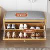 Entryway Hallway Storage Shoe CabinetShoe Storage Bench with Rattan Drawers - Slim Bamboo Organizer Cabinet for Entryway, Closet; Space-Saving Closed Shoe Rack view 3
