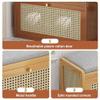 Entryway Hallway Storage Shoe CabinetShoe Storage Bench with Rattan Drawers - Slim Bamboo Organizer Cabinet for Entryway, Closet; Space-Saving Closed Shoe Rack view 4