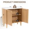 HoeuThien Modern Storage Cabinet Set of 3 Freestanding Accent Cabinets Sideboard Buffet with Faux Marble Top & Adjustable Shelves Wooden Organizer for Dining Room, Living Room Entryway Oak view 3