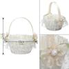 Wedding Flower Girl Basket with Cute Handle, Satin Flower Baskets for view 2