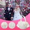 Wedding Flower Girl Basket with Cute Handle, Satin Flower Baskets for view 4