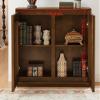 LKTART 39" Walnut Narrow Sideboard Buffet Storage Cabinet for Entryway view 4