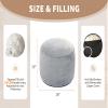 WSOFRLAC Round Pouf Ottoman,Small Foot Stool Foot Rest, Light Gray,26x18in view 4