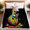 Graffiti Guitar Throw Blanket, 3D Guitar Blankets for Couch Sofa, Super Soft Cozy Plush Flannel Blanket, Rock Music Guitar Blankets and Throws for Adults Camping Travel 50" x 60" view 2
