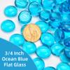 RUOJAS 1LB Ocean Blue Flat Glass Marbles for Vases, Gemstone Beads Vase Filler Decorative Glass Pebbles for Fish Tank, DIY Crafts, Aquarium Decor Rocks view 2