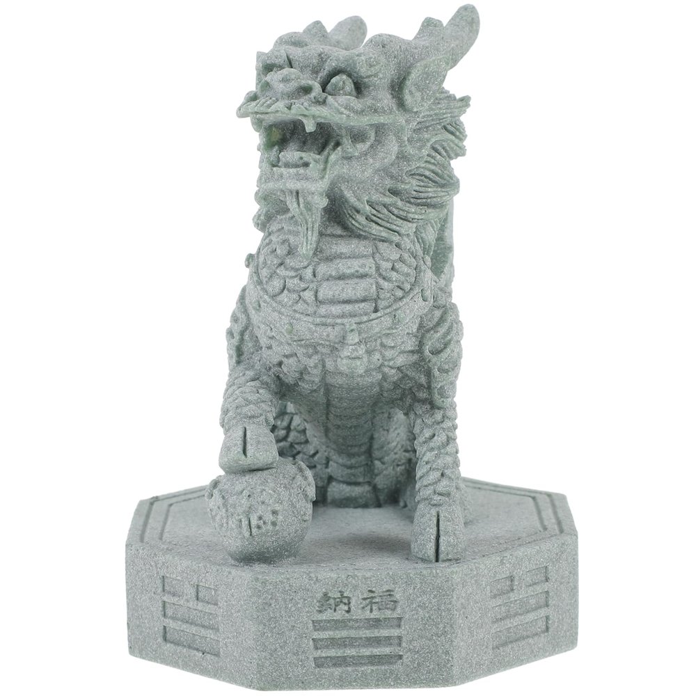 ABOOFAN Stone Unicorn Animal Ornament Garden Decor Small Figurine Small Statue Garden Landscape Decor Garden Statue Garden Sculptures Landscape Decoration Green Sandstone
