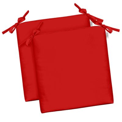 RSH DECOR: Sunbrella Foam Chair Cushions Set of 2 | 17" x 17" x 2" | All-Weather Square Cushions for Patio Furniture | Crafted with Sunbrella Performance Fabric | Canvas Jockey Red