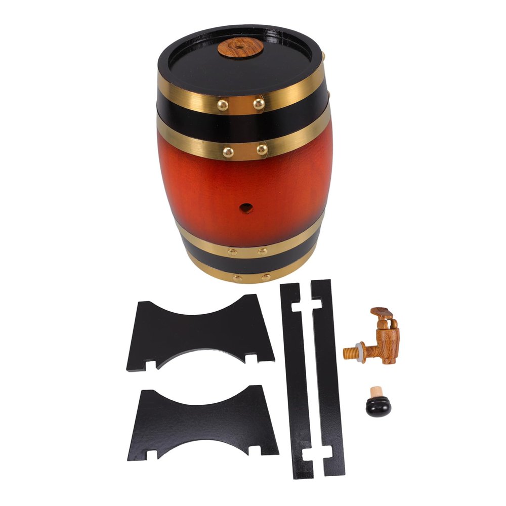 Alipis Small Wooden Beer Dispenser with Stand and Tap Capacity for Home Bars Parties and Restaurants Craftsmanship for Serving Beverages