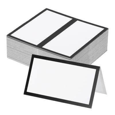 PATIKIL 100Pcs Table Place Cards, 3.5 x 2 Inches Blank Name Place Cards for Table Setting Wedding Reception Buffet, Black