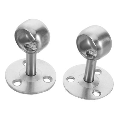SWOOMEY 2pcs Modern Wall Ceiling Mount Rod Brackets Heavy Duty Stainless Steel for Closet Shower Curtain Rods