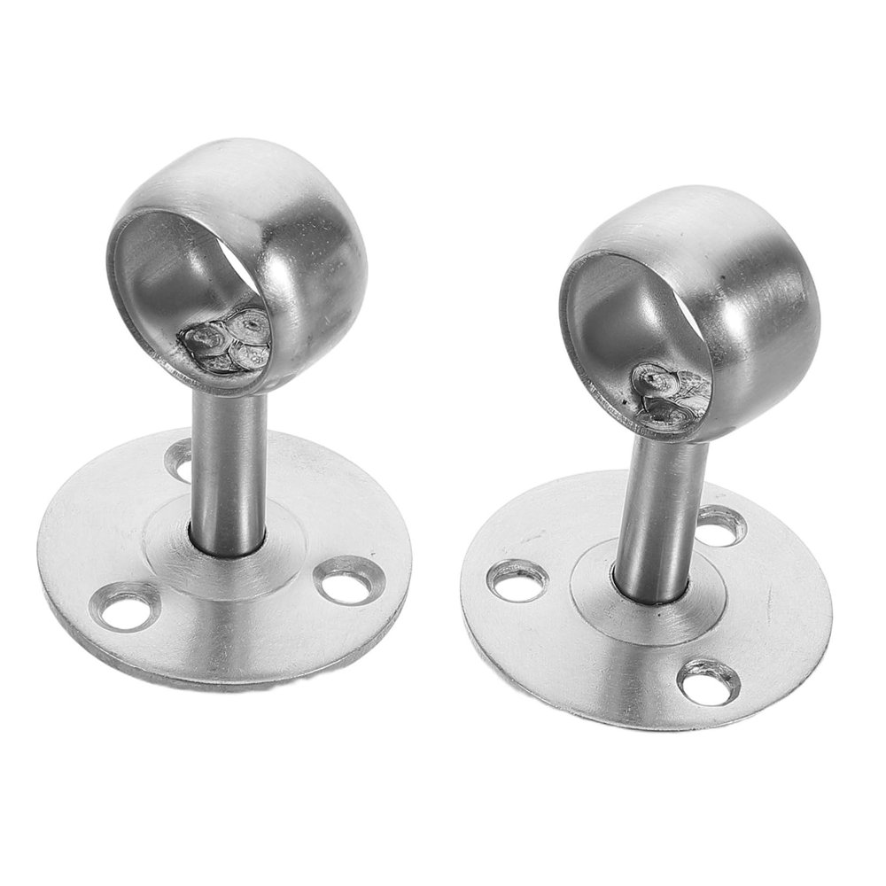 SWOOMEY 2pcs Modern Wall Ceiling Mount Rod Brackets Heavy Duty Stainless Steel for Closet Shower Curtain Rods