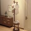 HUHJYUGE Solid Wood Coat Rack, Freestanding Coat Rack, Hall Tree Coat Rack, with 2 Tiers Shelves, Rotatable Base, Suitable for Living Room, Bedroom, Bedside, Entrance, Corridor (Creamy White) view 3