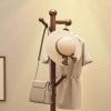 HUHJYUGE Solid Wood Coat Rack, Freestanding Coat Rack, Hall Tree Coat Rack, with 2 Tiers Shelves, Rotatable Base, Suitable for Living Room, Bedroom, Bedside, Entrance, Corridor (Creamy White) view 4