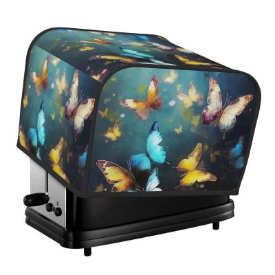 4 Slice Toaster Covers Bread Machine Cover Quilted Dustproof Fingerprint Protectors Small Washable Appliance Cover Butterflies Bread Maker Dust Protection Universal Size