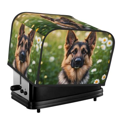 4 Slice Toaster Covers Bread Machine Cover Quilted Dustproof Fingerprint Protectors Small Washable Appliance Cover Cute Pet German Shepherd Dog Bread Maker Dust Protection Universal Size