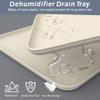 Flamorrow Dehumidifier Drip Pan for Home Dehumidifiers, Hard Plastic Dehumidifier Drain Tray Prevent Leaks, Waterproof Dehumidifiers Mat for Basement Bedroom Protect floor, Beige, 15.5"x10.5" view 3