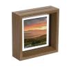 MECCANIXITY Floating Frame, 4 x 4 Inch Natural Wood Pictures Frames for Pressed Flowers Standing Wall Hanging Picture Collection, Walnut view 1