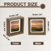 MECCANIXITY Floating Frame, 4 x 4 Inch Natural Wood Pictures Frames for Pressed Flowers Standing Wall Hanging Picture Collection, Walnut view 2