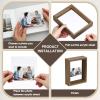 MECCANIXITY Floating Frame, 4 x 4 Inch Natural Wood Pictures Frames for Pressed Flowers Standing Wall Hanging Picture Collection, Walnut view 4